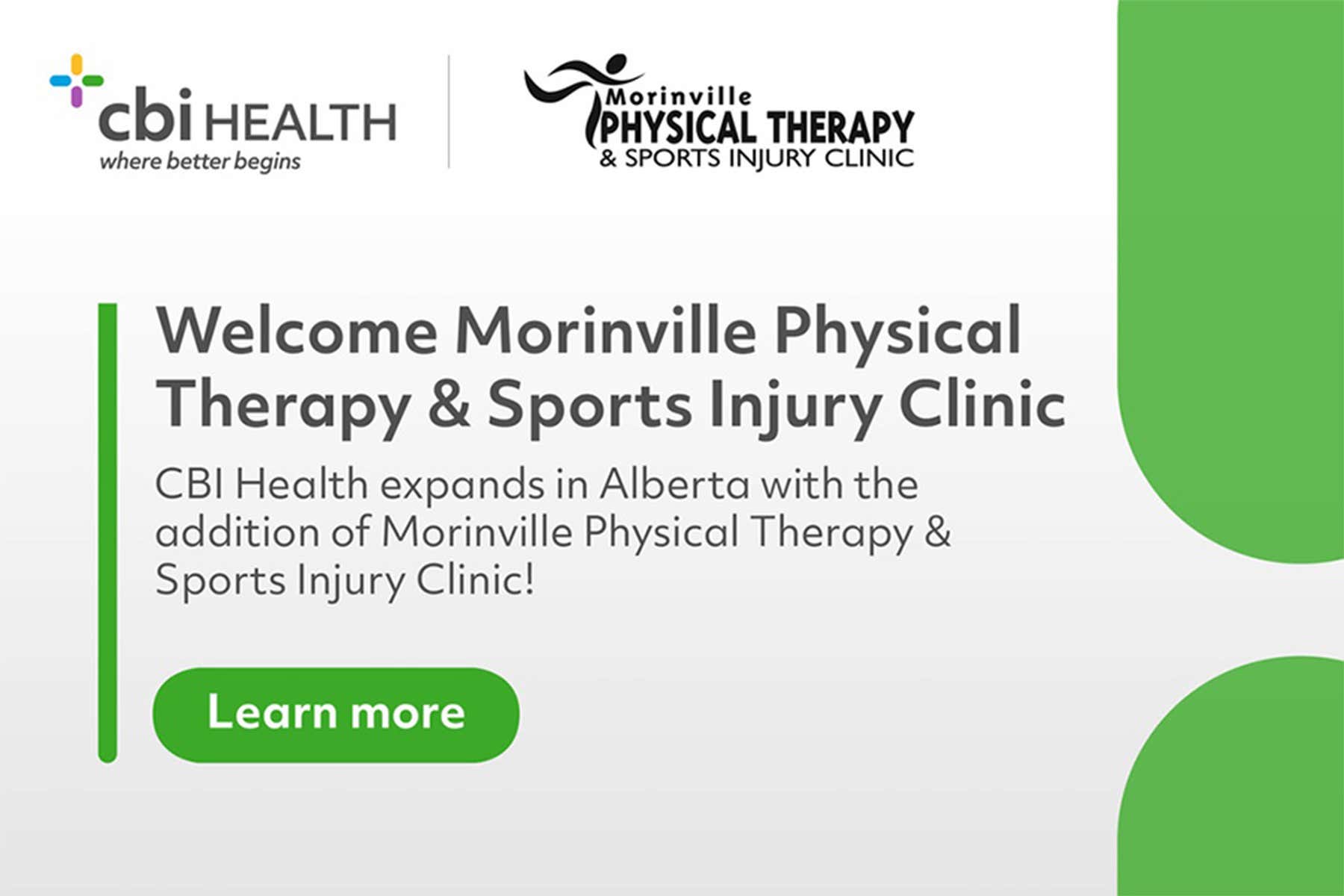 Blog Image forCBI Health Expands in Alberta with the Addition of Morinville Physical Therapy & Sports Injury Clinic
